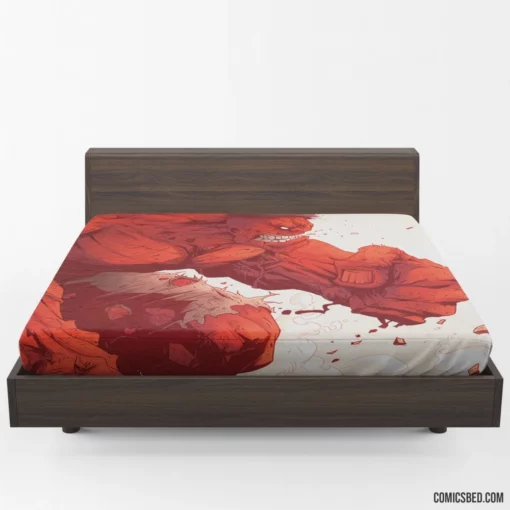 Red Hulk Marvel Fierce Fury Comic Fitted Sheet