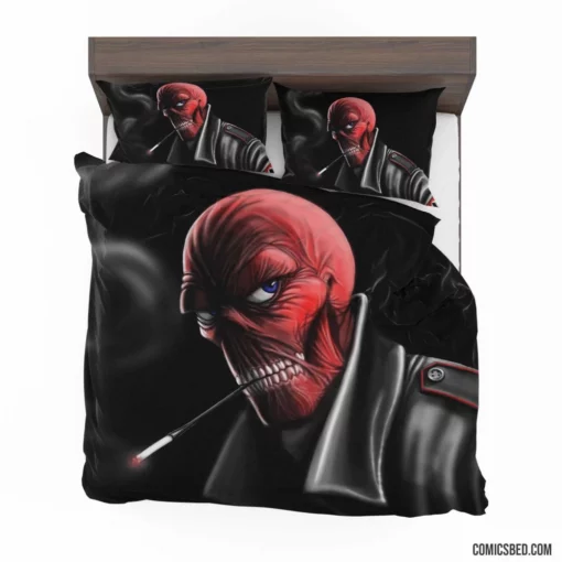 Red Skull Malevolent Scheme Comic Bedding Set 1