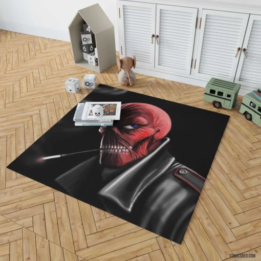 Red Skull Malevolent Scheme Comic Rug 1