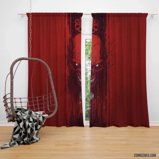 Red Skull Marvel Sinister Villain Comic Curtain