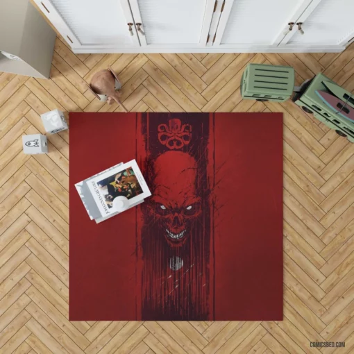 Red Skull Marvel Sinister Villain Comic Rug