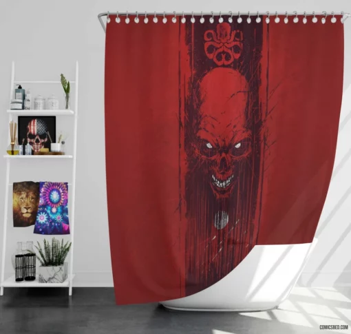 Red Skull Marvel Sinister Villain Comic Shower Curtain