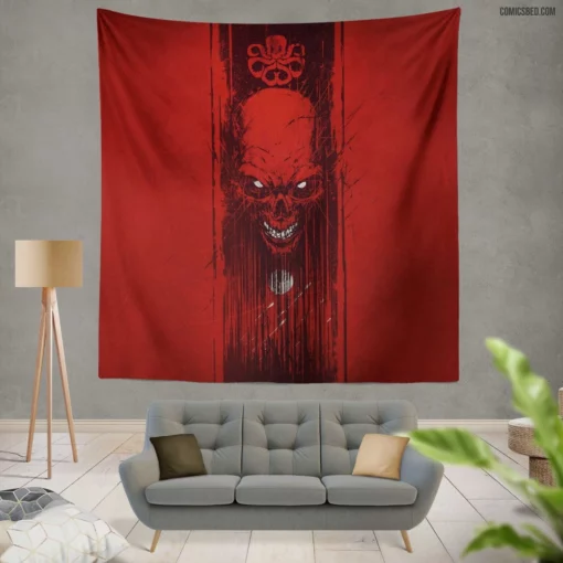 Red Skull Marvel Sinister Villain Comic Wall Tapestry