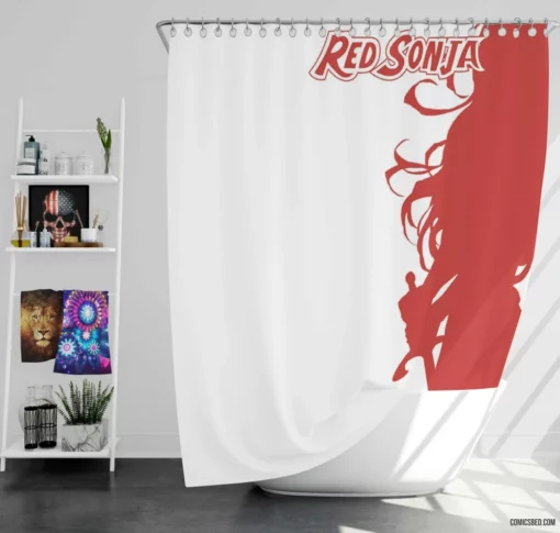 Red Sonja Hyrkanian Warrior Comic Shower Curtain