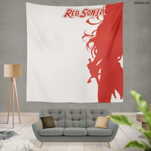 Red Sonja Hyrkanian Warrior Comic Wall Tapestry