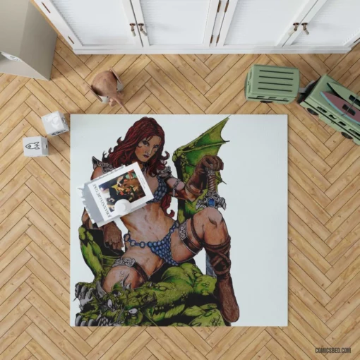 Red Sonja Savage She-Devil Comic Rug