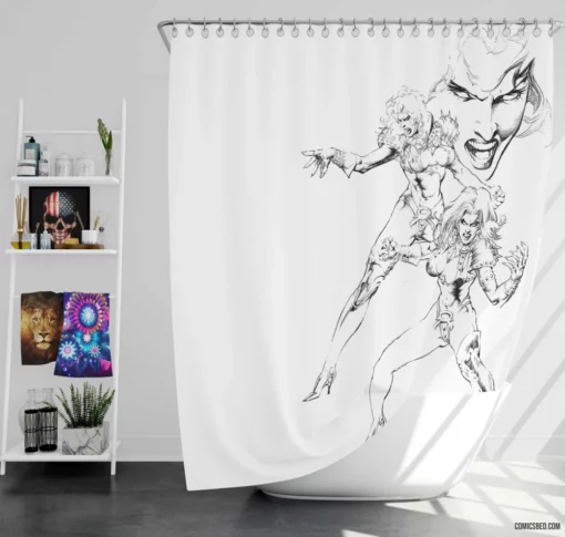 Red Sonja She-Devil Saga Comic Shower Curtain