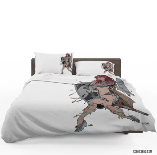 Red Sonja Sword-Wielding Barbarian Tales Comic Bedding Set