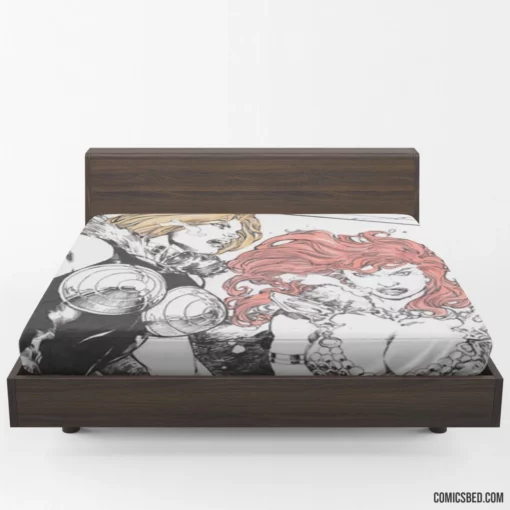 Red Sonja & Valkyrie Collage Dynamic Duo Feats Comic Fitted Sheet