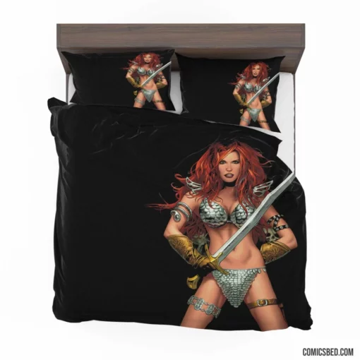 Red Sonja Warrior Saga Unfolds Comic Bedding Set 1