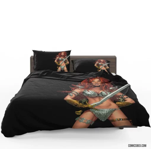 Red Sonja Warrior Saga Unfolds Comic Bedding Set