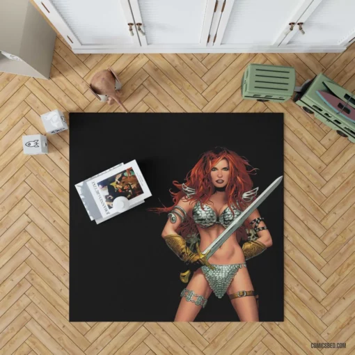 Red Sonja Warrior Saga Unfolds Comic Rug