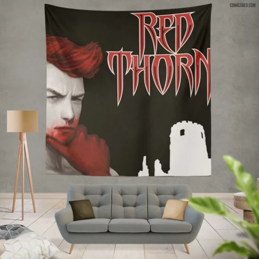 Red Thorn Enchanted Fantasy Comic Wall Tapestry