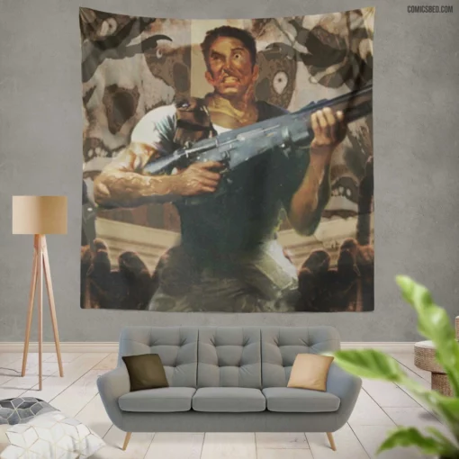 Resident Evil Chris Redfield Comic Wall Tapestry