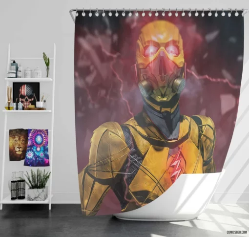 Reverse-Flash Flashpoint Chronicles Comic Shower Curtain