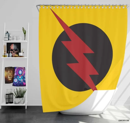 Reverse-Flash Time-Twisting Villain Comic Shower Curtain