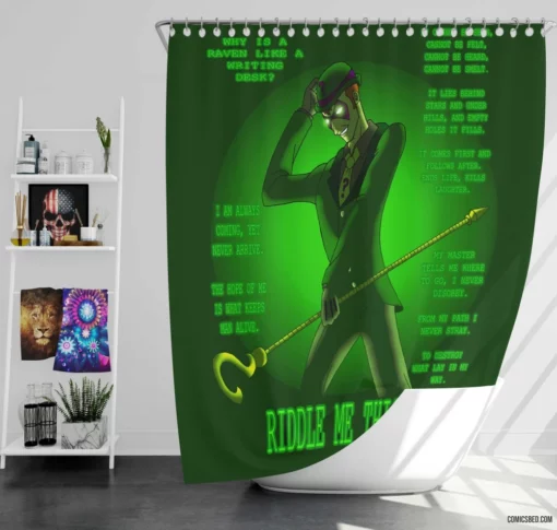 Riddler Comics DC Enigma Shower Curtain