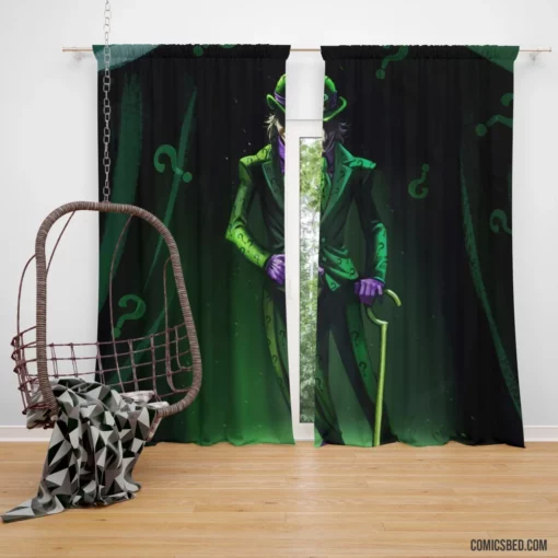 Riddler DC Puzzling Enigma Comic Curtain