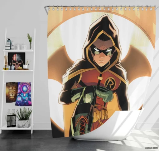 Robin DC Dynamic Boy Wonder Comic Shower Curtain