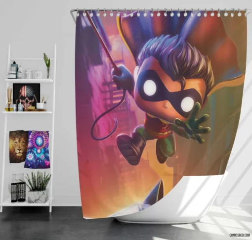 Robin Funko POP! DC Dynamic Sidekick Comic Shower Curtain