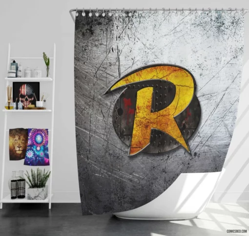 Robin Sidekick Quest for Justice Comic Shower Curtain