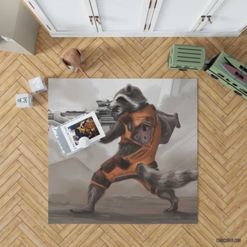 Rocket Raccoon Cosmic Adventurer Comic Rug