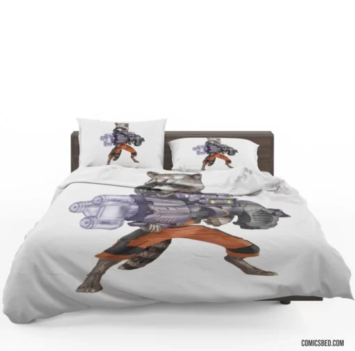 Rocket Raccoon Cosmic Guardians Of The Galaxy Comic Bedding Set