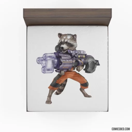 Rocket Raccoon Cosmic Guardians Of The Galaxy Comic Fitted Sheet 1