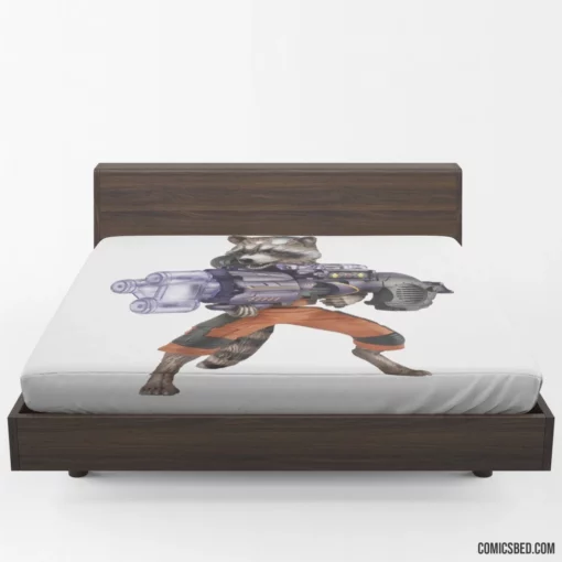 Rocket Raccoon Cosmic Guardians Of The Galaxy Comic Fitted Sheet