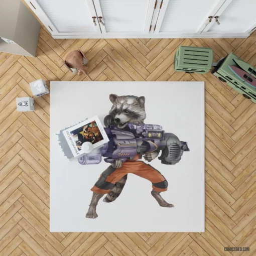 Rocket Raccoon Cosmic Guardians Of The Galaxy Comic Rug