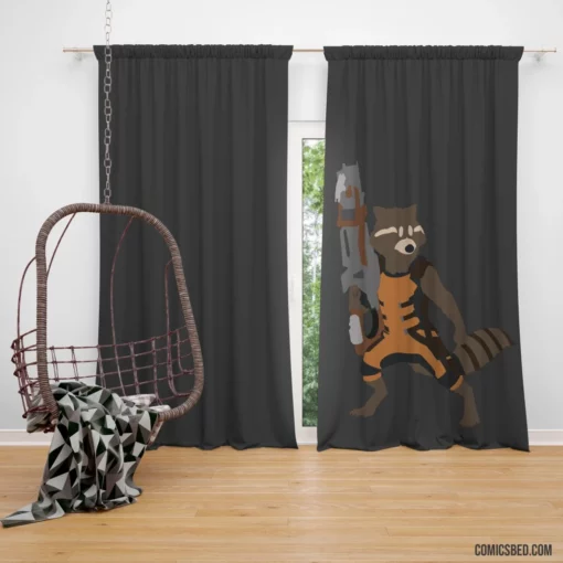 Rocket Raccoon Guardians Of The Galaxy Comic Curtain