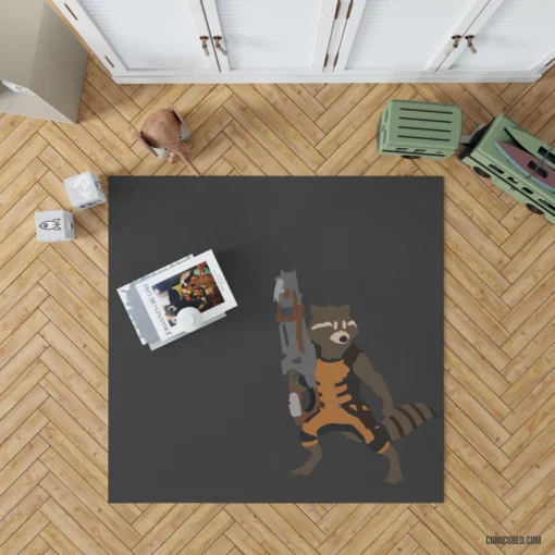 Rocket Raccoon Guardians Of The Galaxy Comic Rug