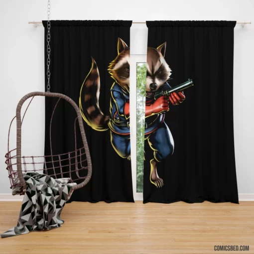 Rocket Raccoon Space Bandit Comic Curtain