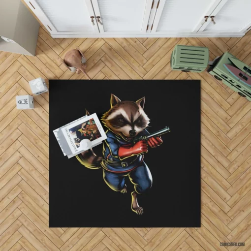 Rocket Raccoon Space Bandit Comic Rug