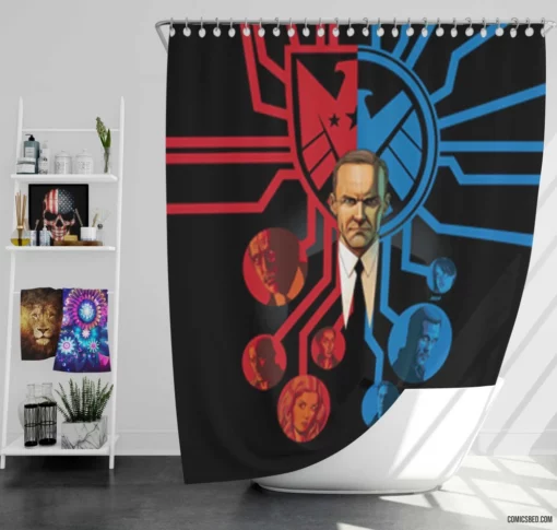 S.H.I.E.L.D. Espionage Unit Comic Shower Curtain