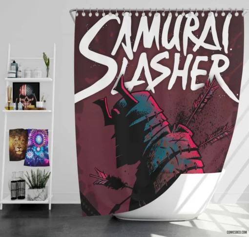 Samurai Slasher Bloodied Chronicles Begin Comic Shower Curtain