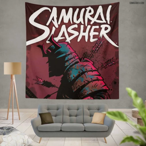 Samurai Slasher Bloodied Chronicles Begin Comic Wall Tapestry