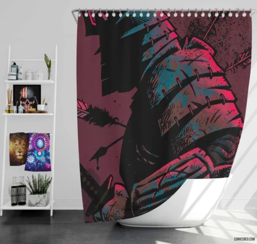 Samurai Slasher Chronicles Blade Fury Comic Shower Curtain