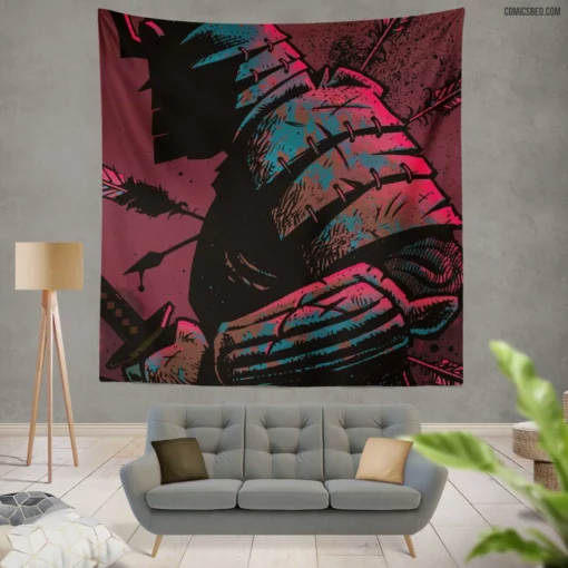 Samurai Slasher Chronicles Blade Fury Comic Wall Tapestry