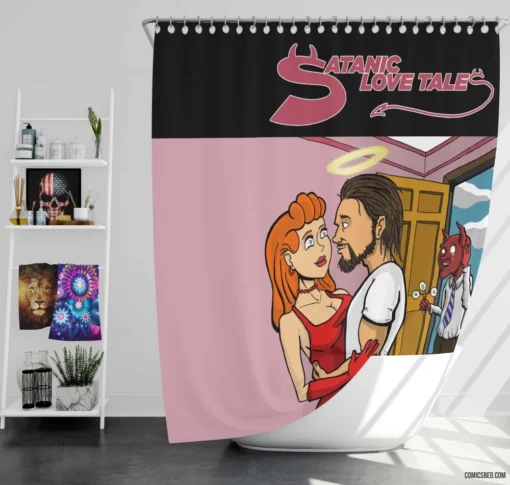 Satanic Love Tales Dark Romances Comic Shower Curtain