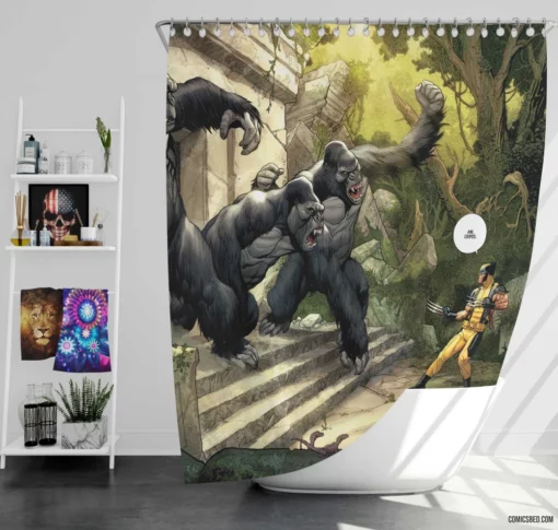 Savage Wolverine Untamed Rage Comic Shower Curtain