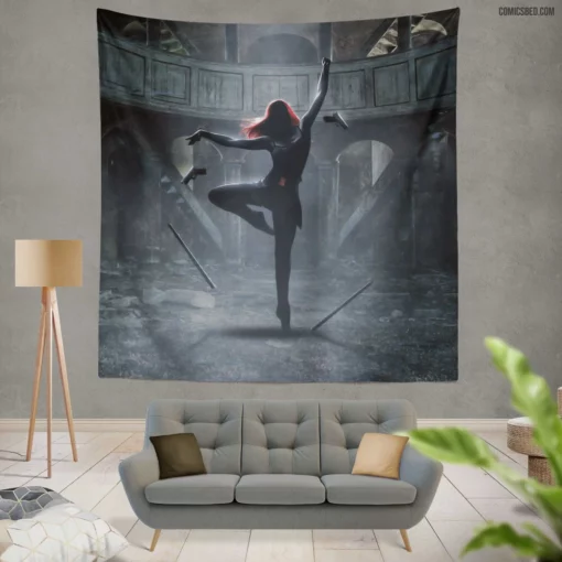 Scarlet Guardian Marvel Heroine Comic Wall Tapestry