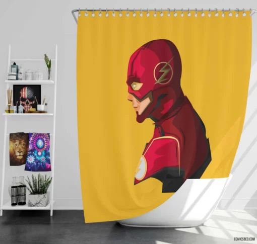 Scarlet Speedster Chronicles DC Flash Comic Shower Curtain