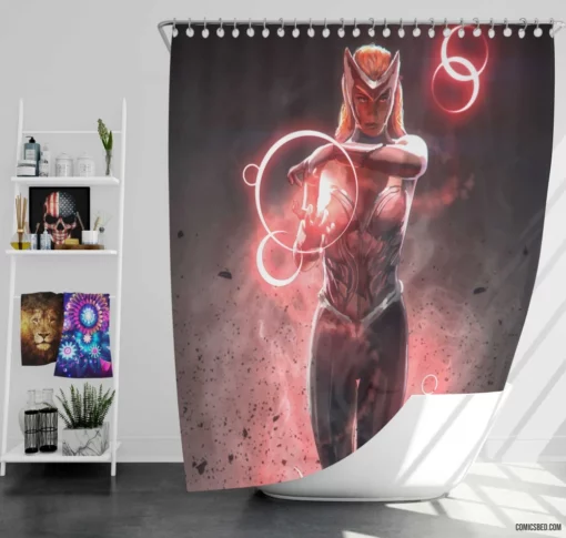 Scarlet Witch Marvel Mystic Comic Shower Curtain