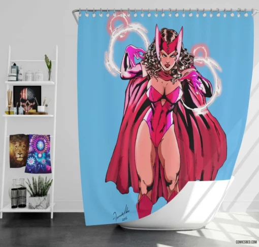 Scarlet Witch Mystical Sorceress Comic Shower Curtain