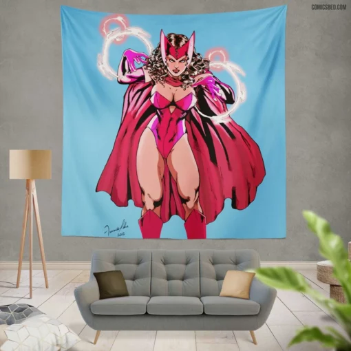 Scarlet Witch Mystical Sorceress Comic Wall Tapestry