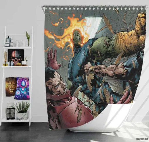 Secret Invasion Avengers Skrull Plot Comic Shower Curtain