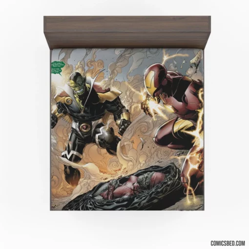 Secret Invasion Iron Man Skrull Deception Comic Fitted Sheet 1