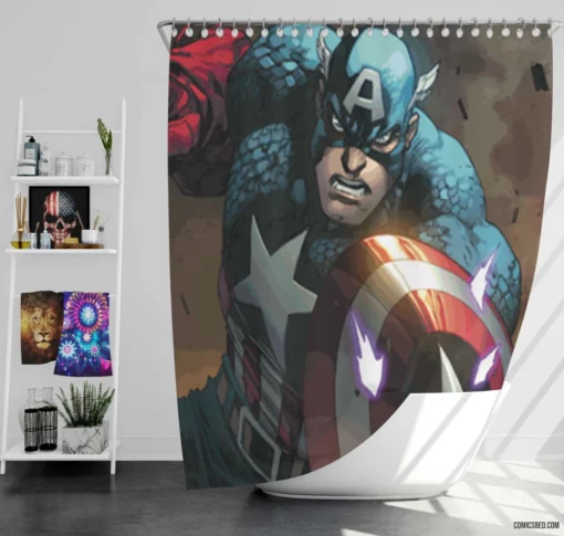 Sentinel of Liberty Captain America Chronicles Comic Shower Curtain