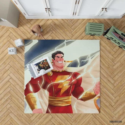 Shazam Chronicles Heroic Lightning Strikes Comic Rug